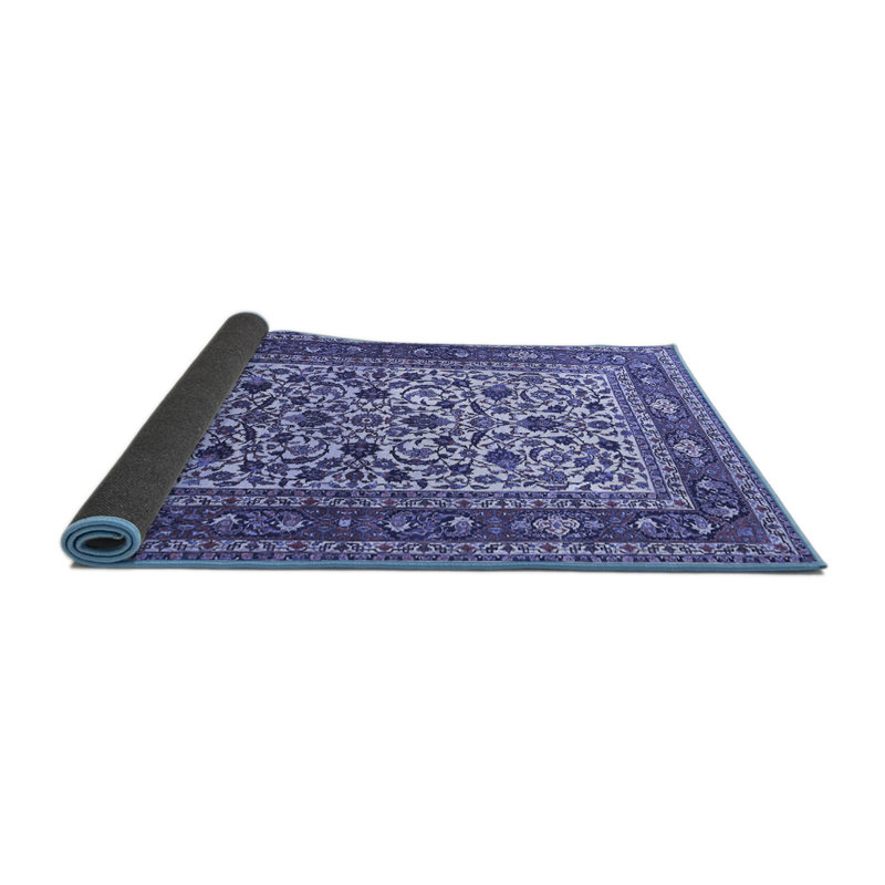 Tapis bleu / mauve / blanc tissé à la machine Irlinda, Carré 5 pi