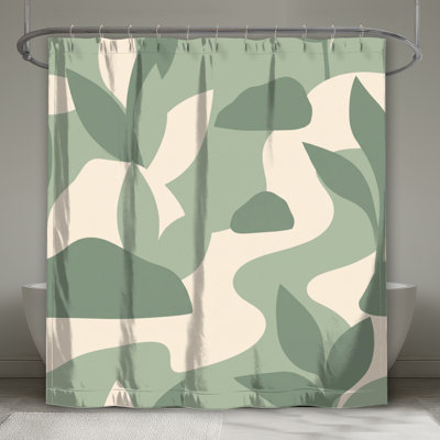 Camouflage Leaf Shapes Shower Curtains Extra Long