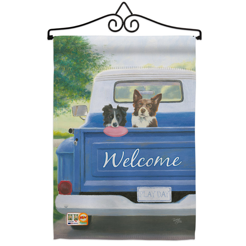 Jour de jeu avec buddy 2 faces polyester 19 x 13 po. ensemble de drapeaux