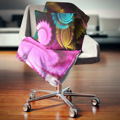 Abstrait fractal coloré - Coussin imprimé abstrait