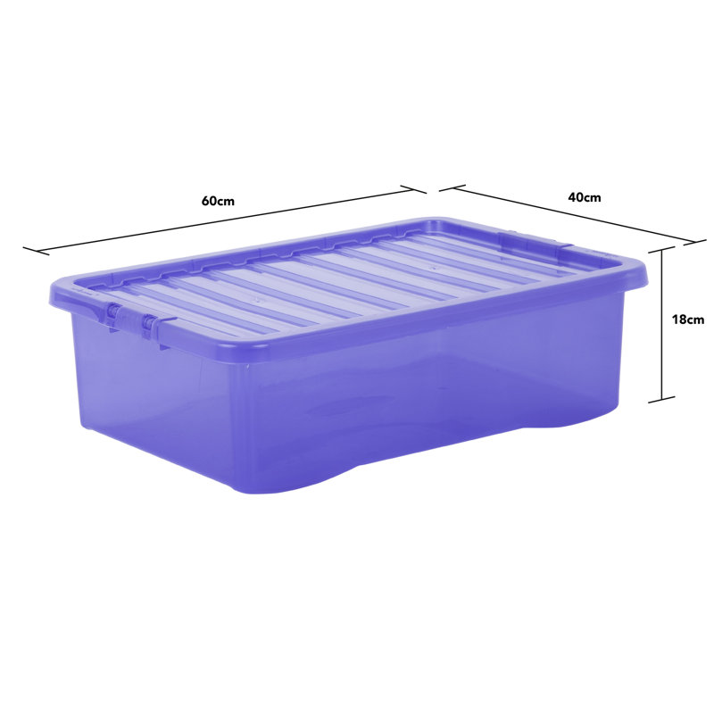 Wham Crystal 32L Plastic Storage Boxe Tint Spectrum, Blue