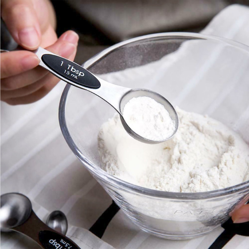 NutriChef 6 -Piece Stainless Steel Measuring Spoon Set