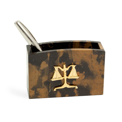 Tasse à stylo en marbre avec détails plaqués or Casserly