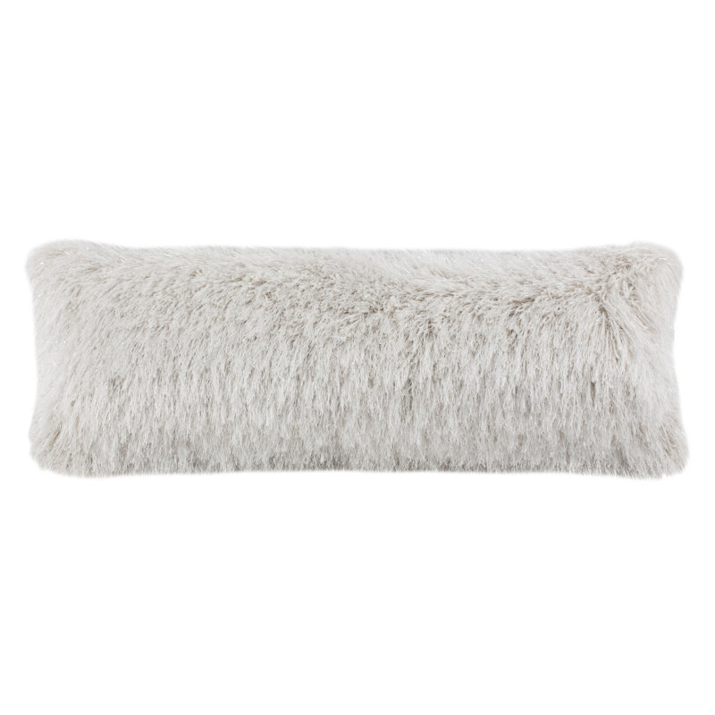  Pillow Cover and Insert, Metalic Silver, 12" H x 20" W x 2" D