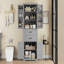 Armoire de rangement avec espace de rangement multifonctionnel, portes avec tablettes de rangement, 2 tiroirs, tablette réglable-1242611006