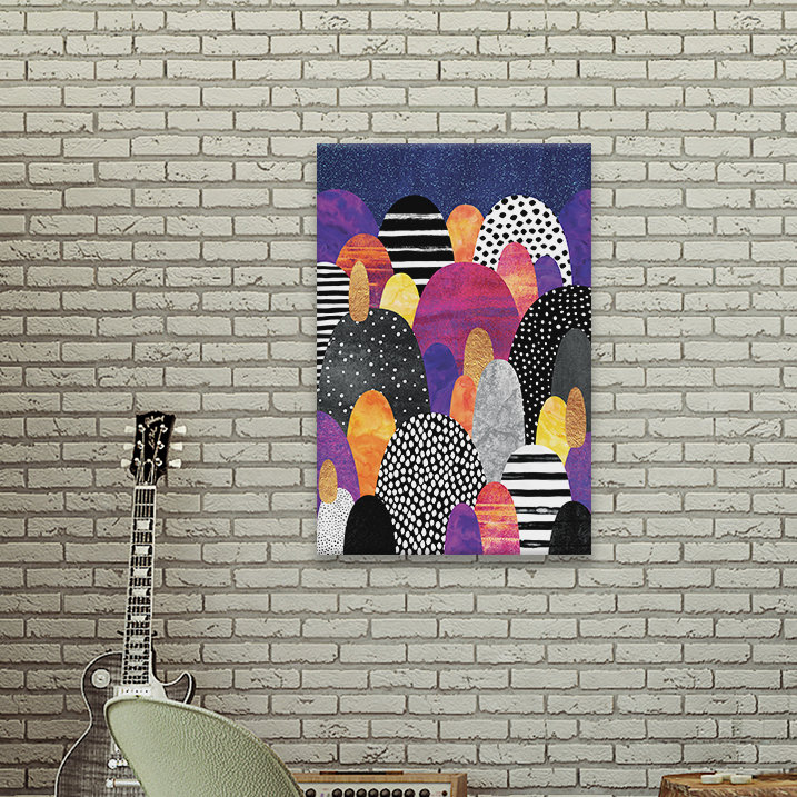 « good night », impression sur toile tendue, Papier d'art encadré noir, Blanc, H 32 po x l 24 po x P 1 po