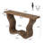 55.12" Solid Wood Console Table With Artistic Wave-Shaped Base