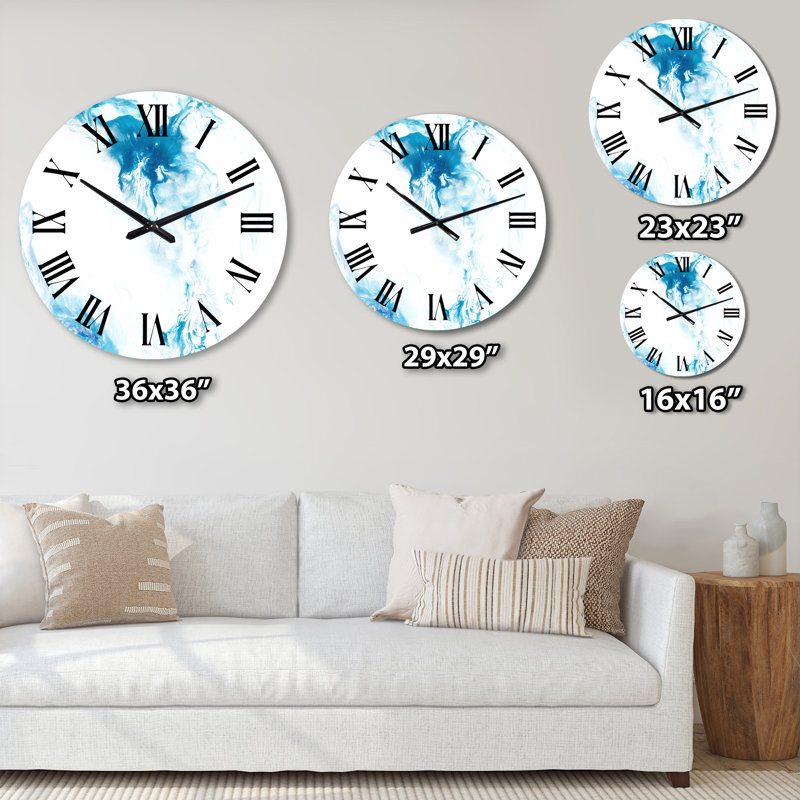 Horloge murale moderne Blue Wave, Petit