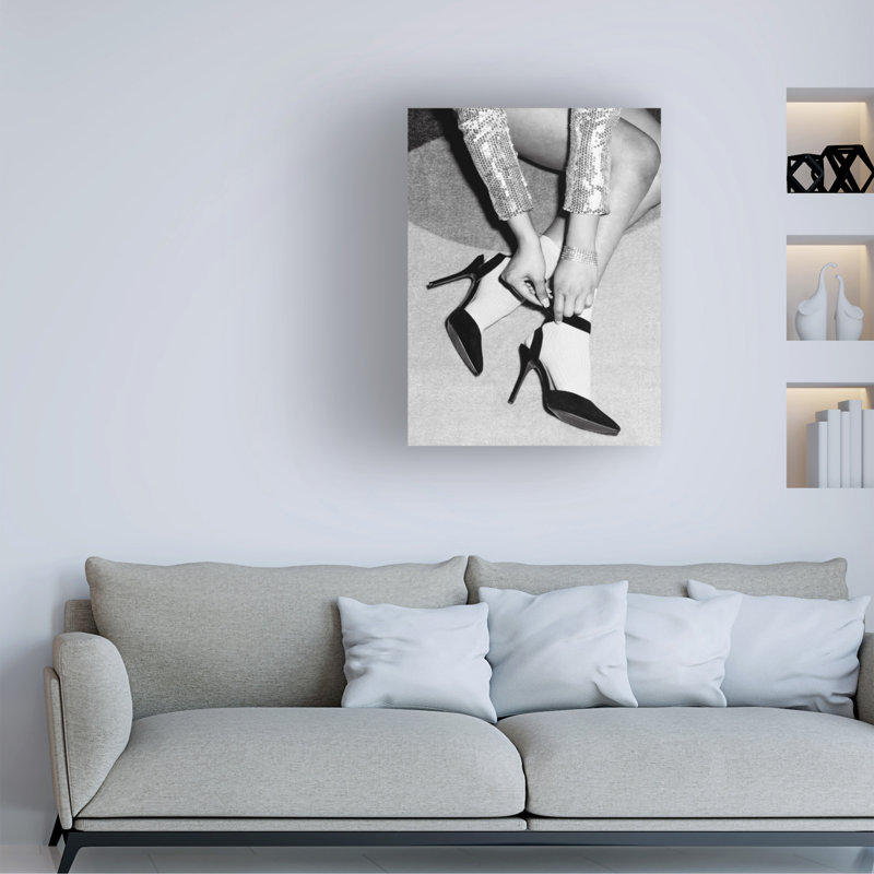 Art sur toile, noir et blanc, H 14 po x l 19 po