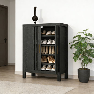 Range-chaussures en bois avec tablettes réglables
