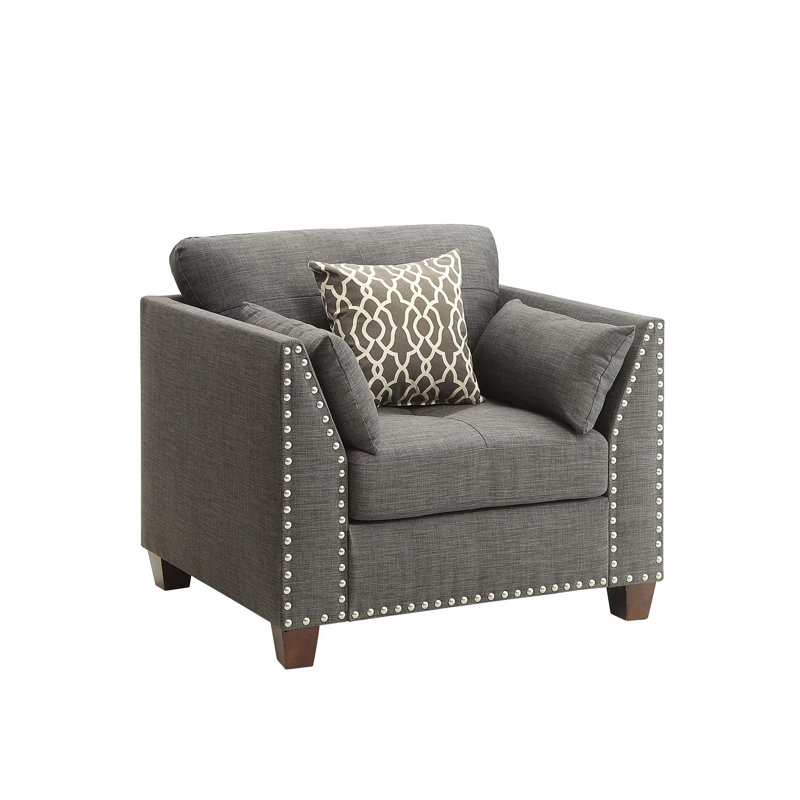 Chaise en lin Laurissa avec 3 coussins