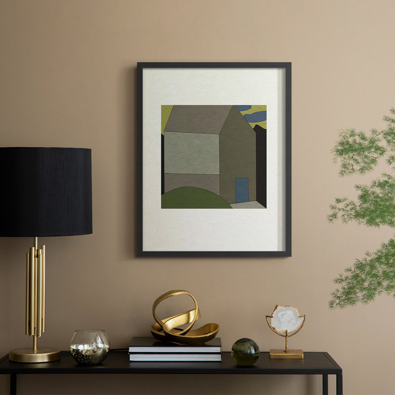 Montagne encadrée III, reproduction encadrée - bois massif, Noir, noir, noir, noir, H 11 po x l 9 po