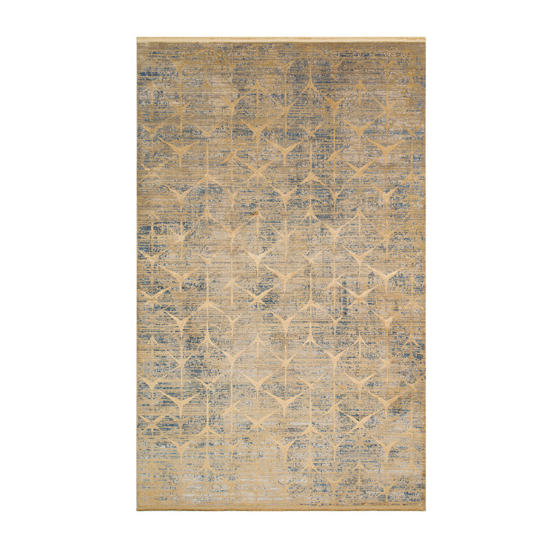 Luxurious Machine Woven Area Rug, Viscose/Polyester Blend, 62.9 x 90.6 inches | 6 mm Pile Height, 3.0 lbs/sq ft | Elegant Design, Easy to Clean with Vacuum or Spot Remover | Perfect for Living Room & Bedroom Décor