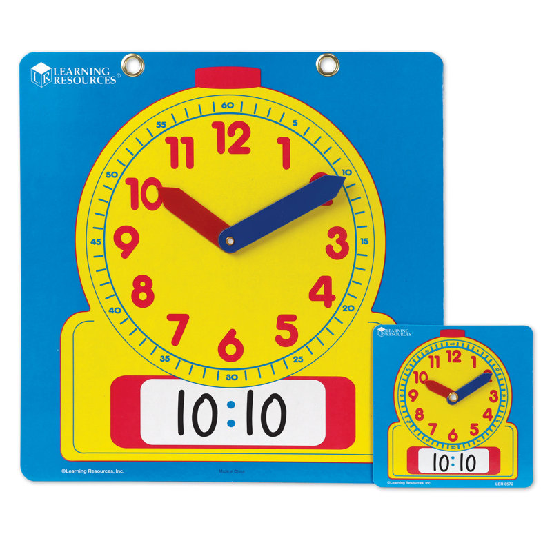 Learning Resources Write & Wipe Clocks Classroom Set, 1 Demonstration Clock, 24 Student Clocks