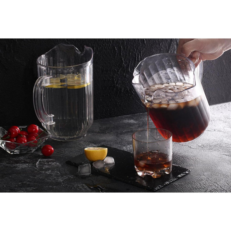 Resturant-Grade Polycarbonate Plastic Water Pitcher, 60 Oz, Clear