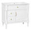 Meuble-lavabo de salle de bain avec lavabo en céramique, armoire de rangement fonctionnelle avec tiroir rabattable et tablette réglable