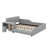 Upholstered Grounded Bed, Mother & Child Bed With Bedside Desk And Little Round Stool-867775444-867775451