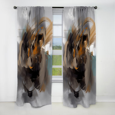 Abstract Design Shapes IV - Abstract Collages Curtain - Blackout Abstract Curtain - 1 Panels