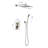 10" Bathroom Wall Mount Shower Head - Materials, Powerful Shower, Self-Cleaning, Brushed Nickel Color Mounted Rain Quality Construction, Continuous Water Flow, Finish-126673570