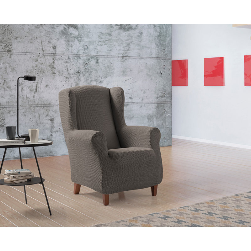 Parmax Box Cushion Wingback Slipcover, Tobacco