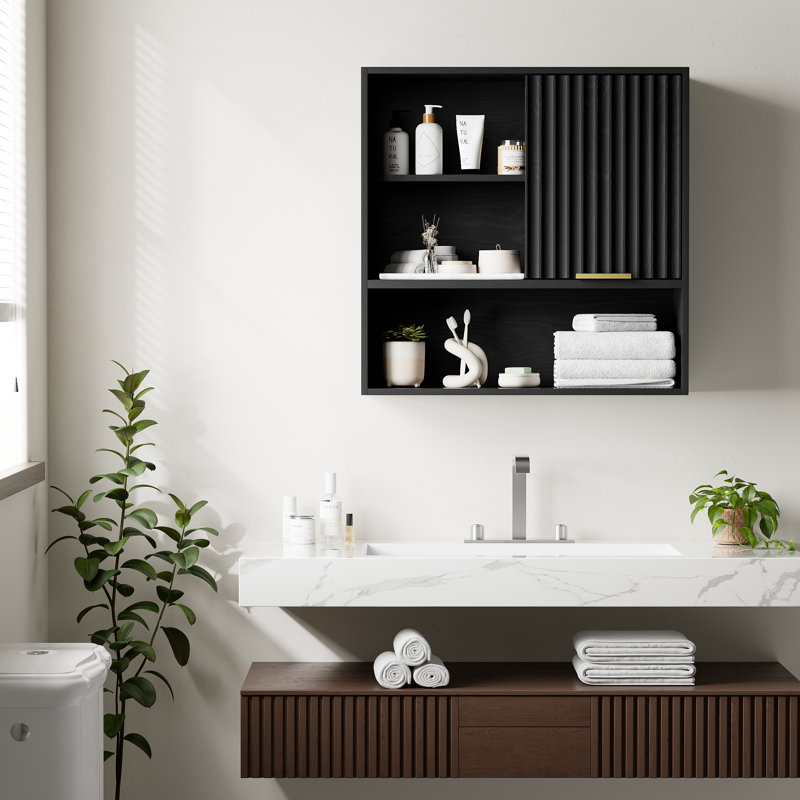 Rangement mural pour salle de bain Zydi, Black