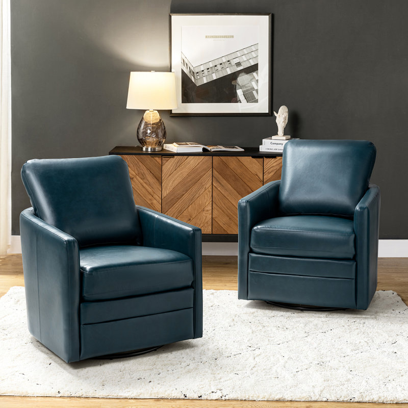 Fauteuil demi-tonneau pivotant de 27,8 po Amany, Vert foncé