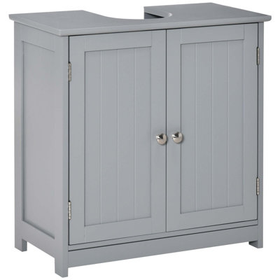 Under Sink Bathroom Cabinet With 2 Doors And Shelf, Pedestal Sink Bathroom Vanity Cabinet