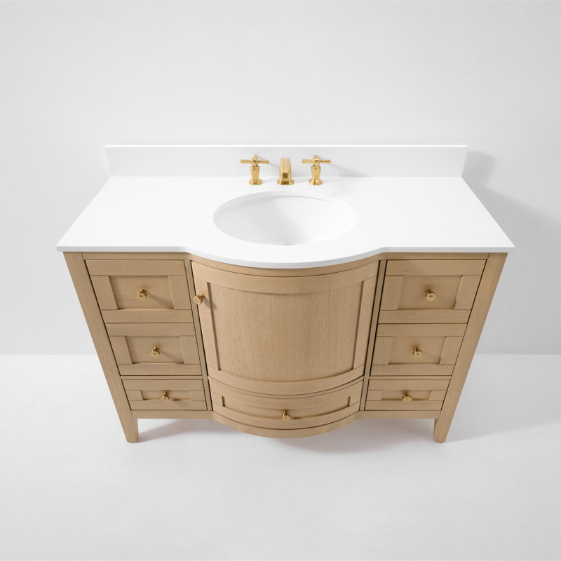 Lauren 48'' W Single Vanity, Gold, Oak