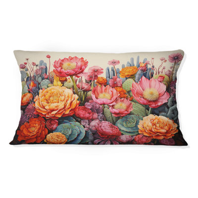 Coussin décoratif imprimé Desert Cacti Garden IV