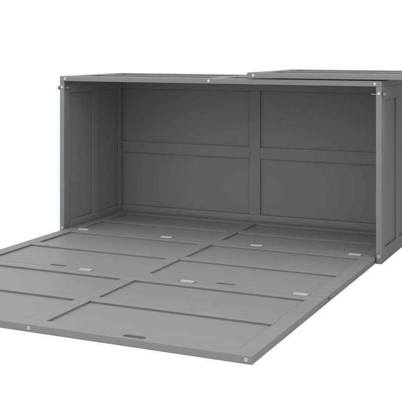 Queen Murphy Bed With  Desk, Gray