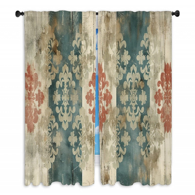 Rideaux floraux à motif floral Shabby Elegance - 2 panneaux, L 56 po x L 80 po