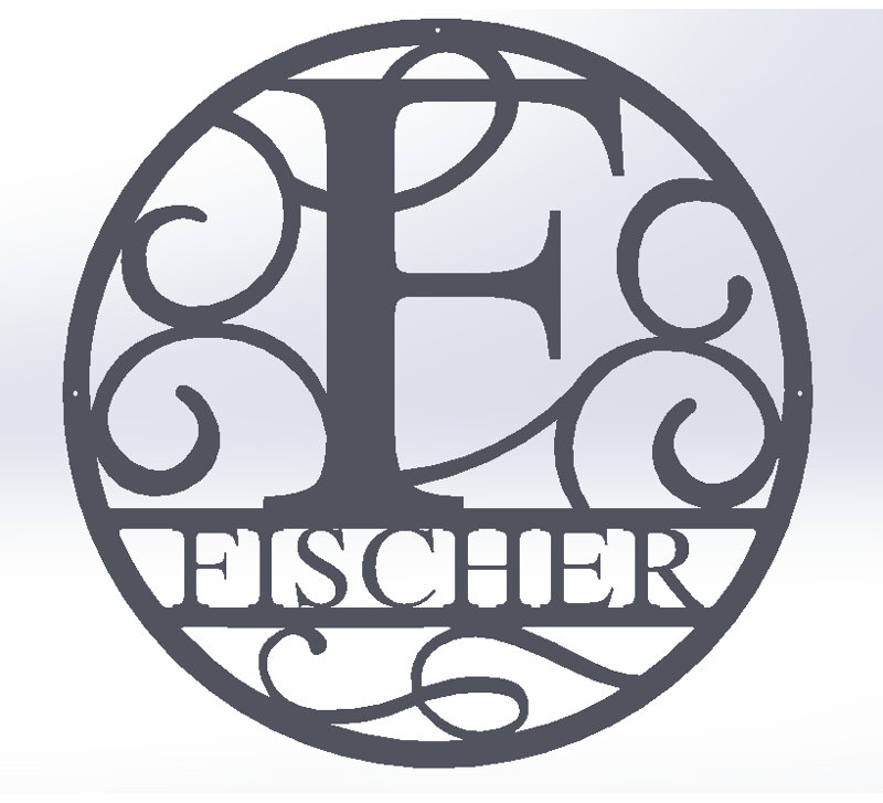 Décoration murale monogramme «Fancy Vine», H 11,5 po x l 11,5 po x P 0,25 po, Dos plat