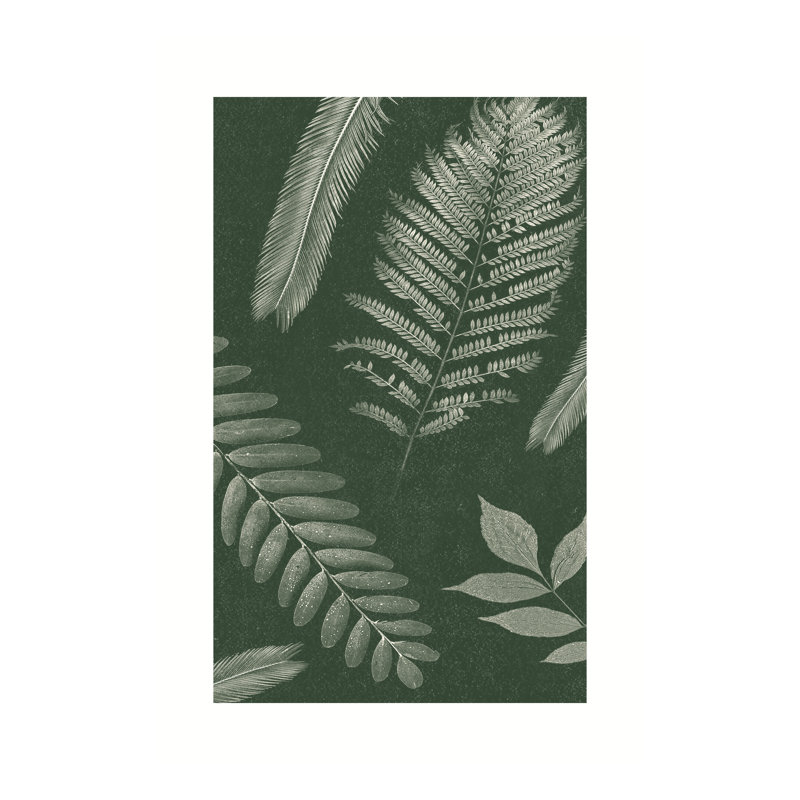 Green Leaf - Painting Print, 30cm H x 20cm W, Black Floater Framed