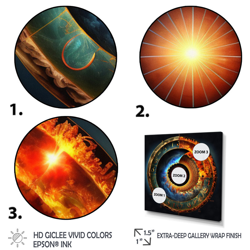 Cosmic Calculations, ancienne Cartographie - reproduction sur toile, Cadre flottant noir, H 16 po x l 16 po x P 1 po