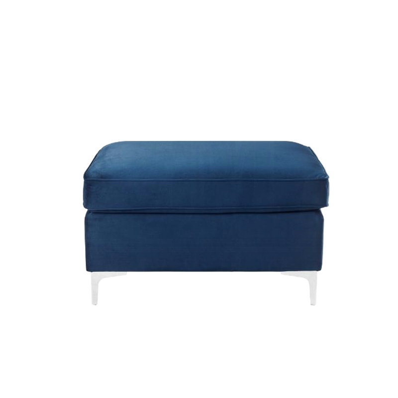Blue Modular Velvet D28 Foam , Metal Legs, 27 In Depth, 36 Width, 20 Height, 29 Lb, Pine Wood And Plywood Materials Velvet, Density, - Inch Pound Weight, Base