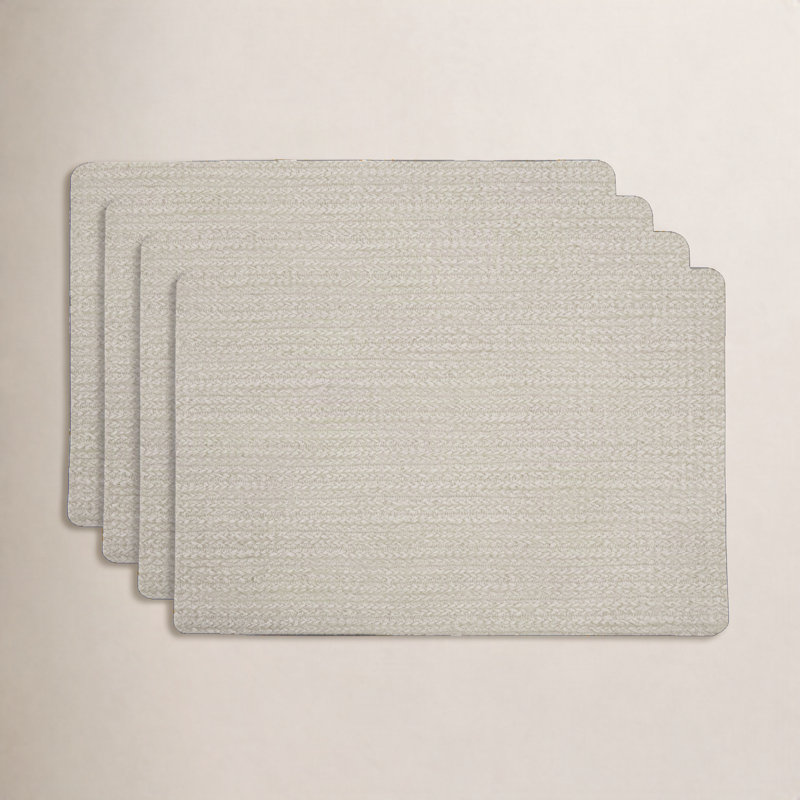 KAF Home Twist Vinyl Placemats, Beige