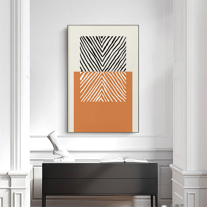 Alliage d'aluminium, toile encadrée, décoration géométrique abstraite, peinture, décoration de bureau, de salon et de chambre à coucher, prête à être accrochée