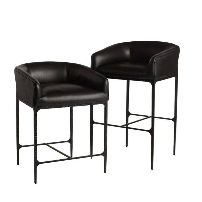 Osbourne Upholstered Stool with Metal Frame, Counter Stool (26.5" Seat Height)
