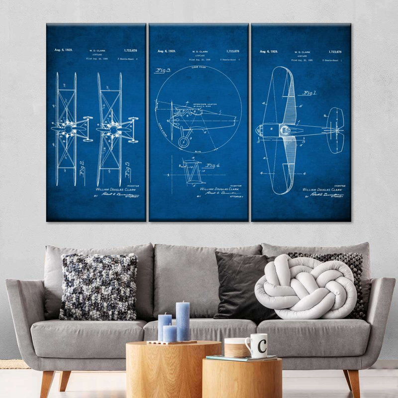 Avion, impression sur toile, H 38 po x l 24 po x P 1,25 po