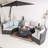 6-Person All-Weather Steel Frame Wicker Patio Conversation Set, For Backyard