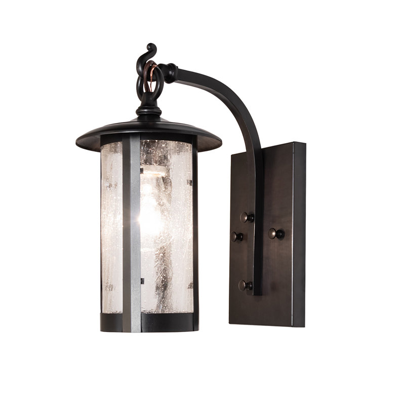 8" Wide Fulton Wall Sconce, 12" H x 6" W x 10" D, Craftsman Brown