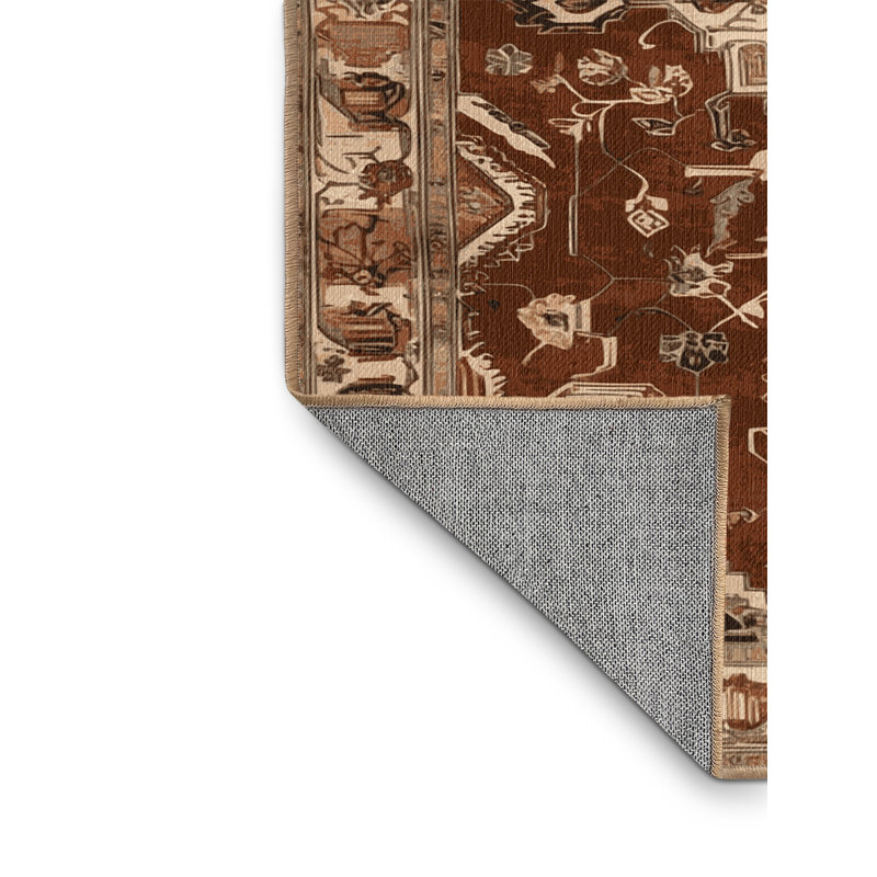 Tapis brun lavable à la machine, Tapis de couloir 2 pi x 4 pi
