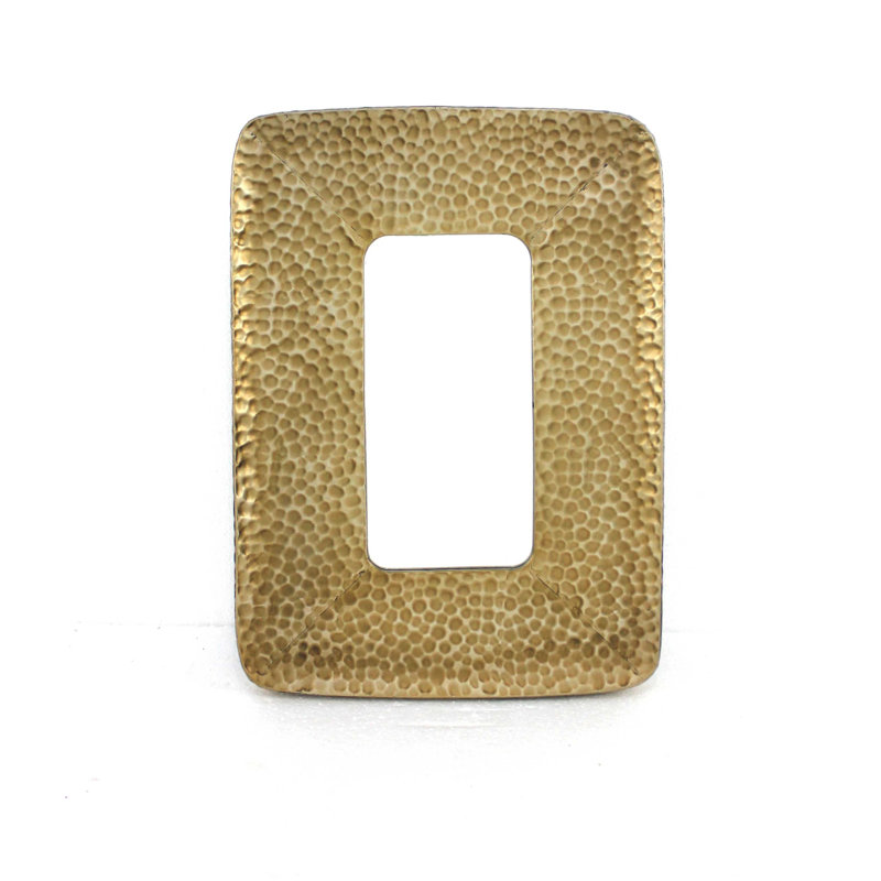 Miroir d'appoint 28 "rectangulaire mural martelé avec cadre en métal