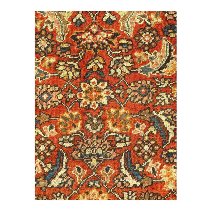 Tapis oriental rouille en laine et coton noué à la main 6 pi 9 po x 10 pi Oriental