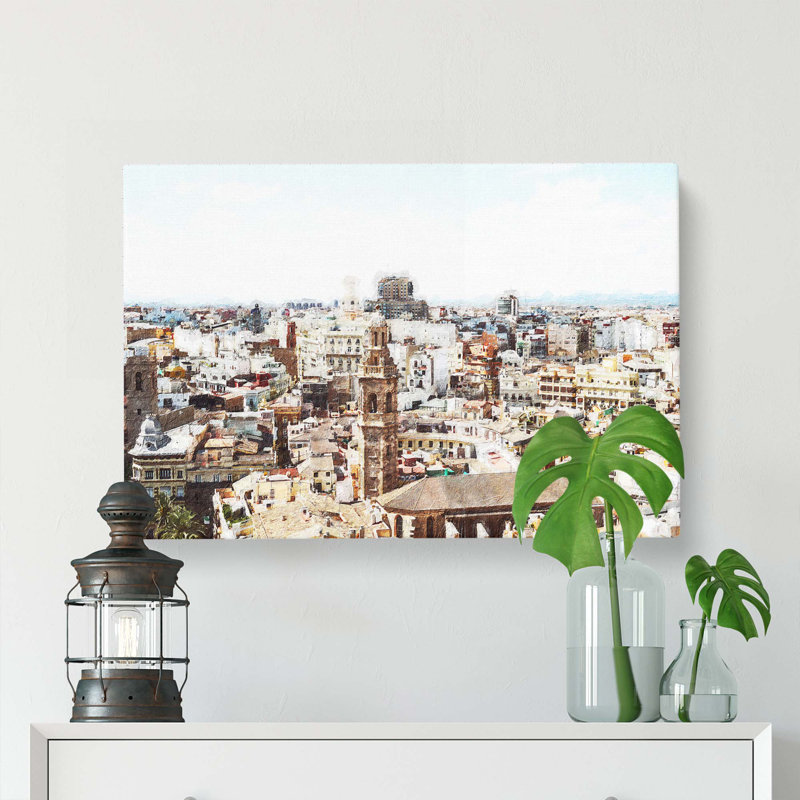 The Valencia Skyline In Spain - Wrapped Canvas Painting, 50cm H x 76cm W x 3cm D