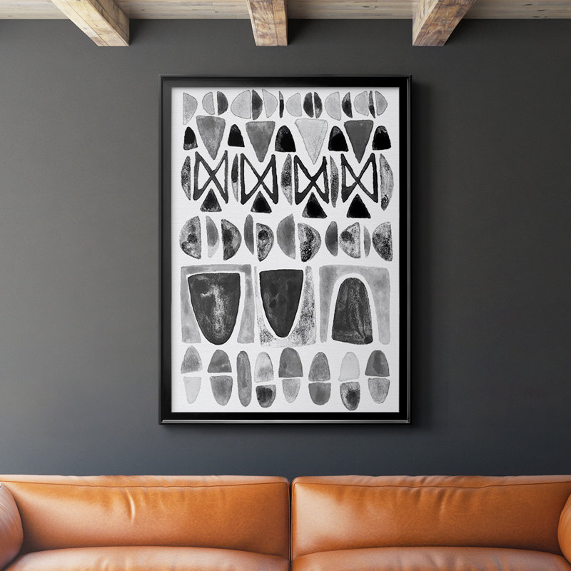 «Gray Arches II», reproduction encadrée de qualité supérieure - prête à être accrochée, Toile encadrée noire, Pas de tapis