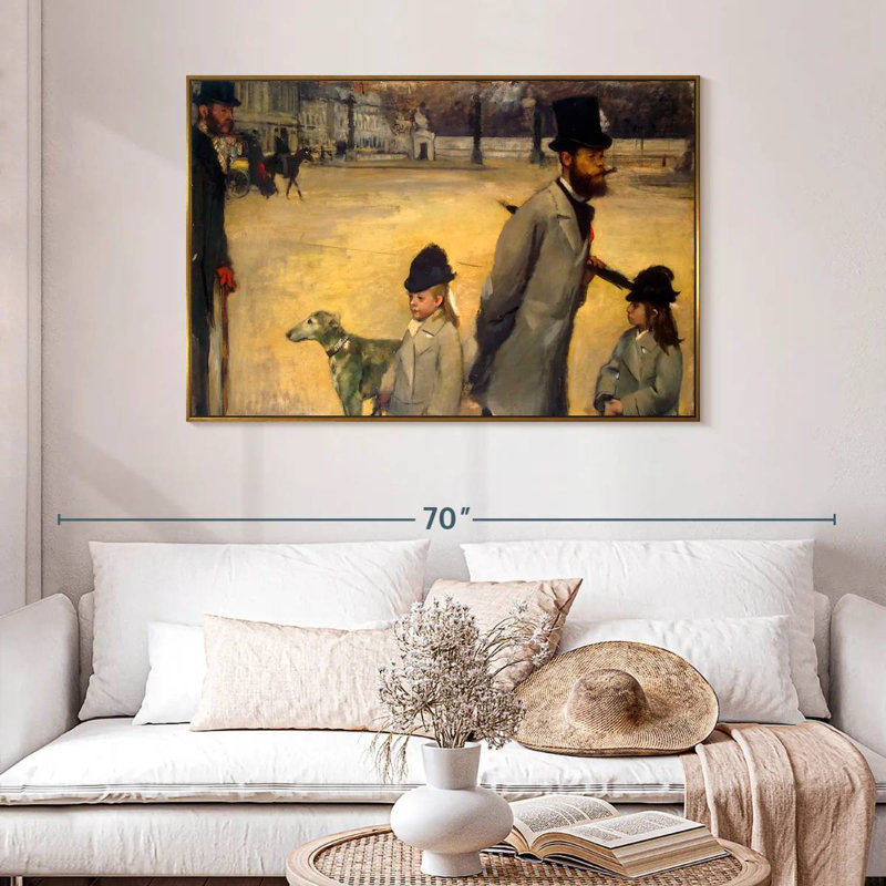 Place de la Concorde, 46 po x 31 po, Cadre flottant doré