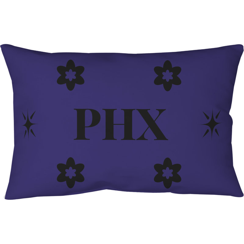 Coussin intérieur / extérieur soufflé et fermé Phoenix Basketball Colors, Mauve / Noir, Rectangulaire H 14 po x l 20 po