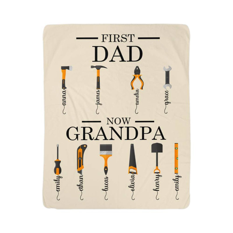Couverture personnalisable First Dad Now Grandpa, 60 po x 80 po