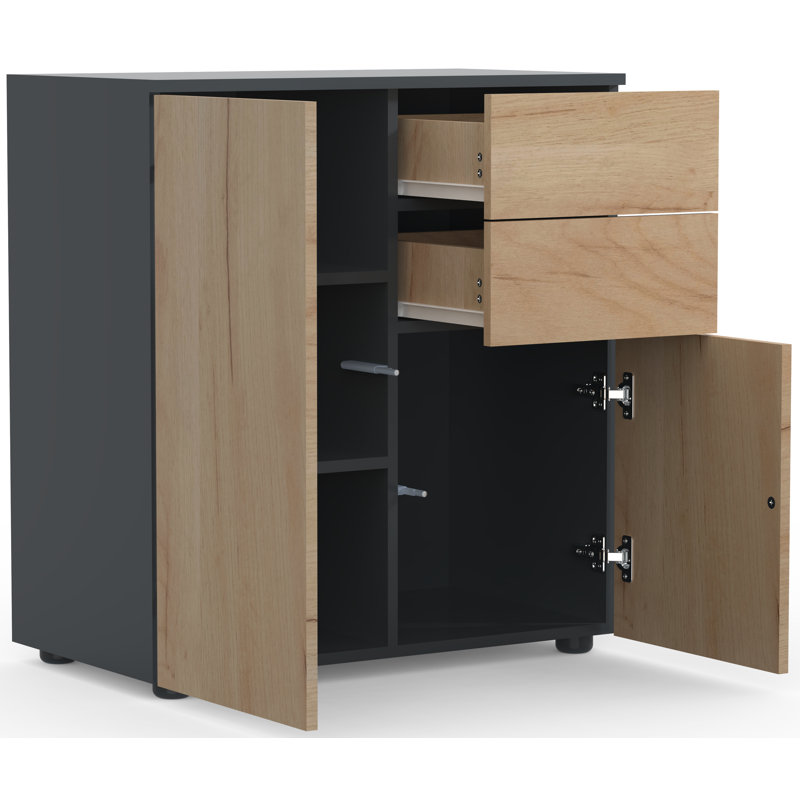 Amonni 70 cm W Chest of 2 Drawers, Tan